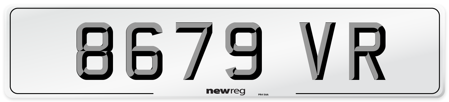 8679 VR Number Plate from New Reg